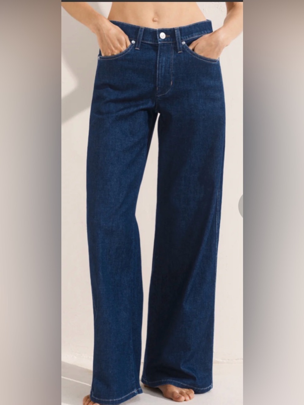 AYR Wide-Leg High-Rise Jeans in Deep Blue - Picture 6 of 14